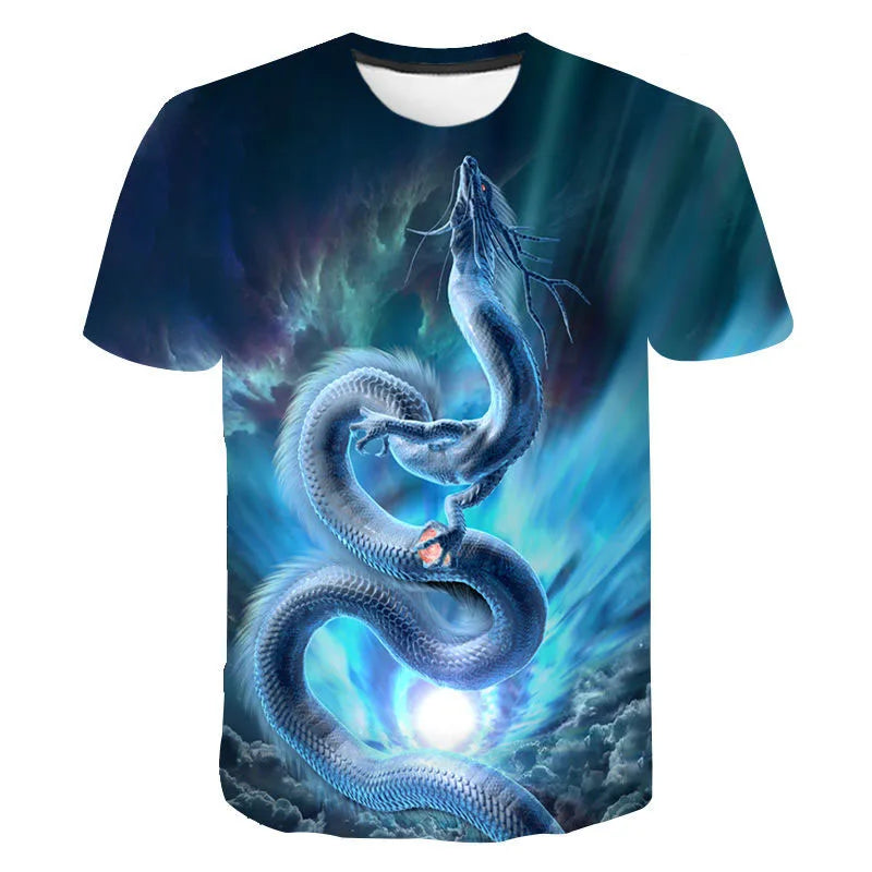 Dragon 3D Printed T-shirt Heren Dames Mode Streetwear O-hals Korte Mouw Hip Hop T-shirt Oversized Tees Tops Harajuku Kleding