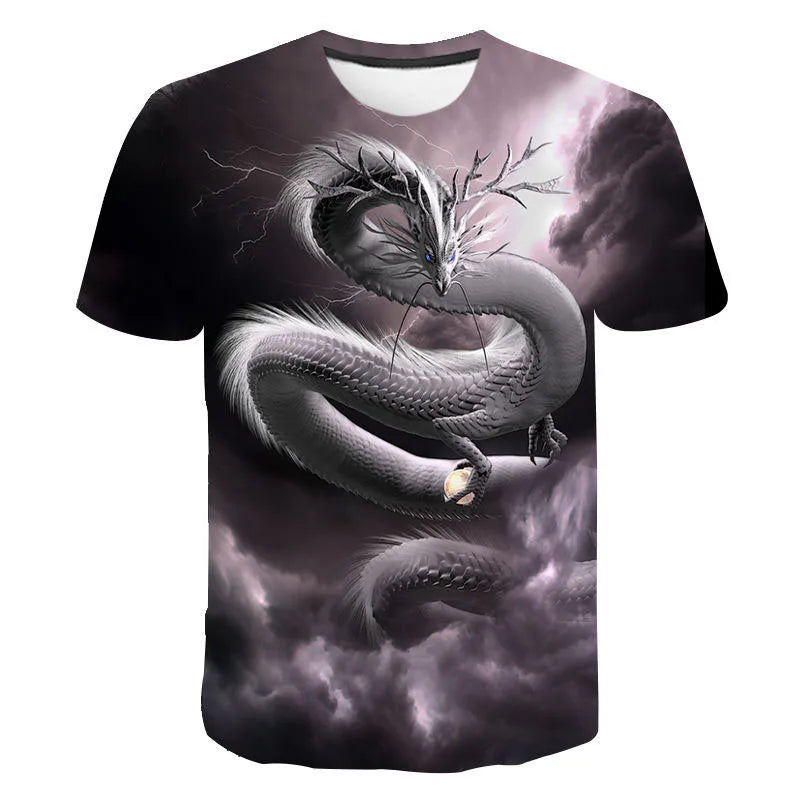 Dragon 3D Printed T-shirt Heren Dames Mode Streetwear O-hals Korte Mouw Hip Hop T-shirt Oversized Tees Tops Harajuku Kleding