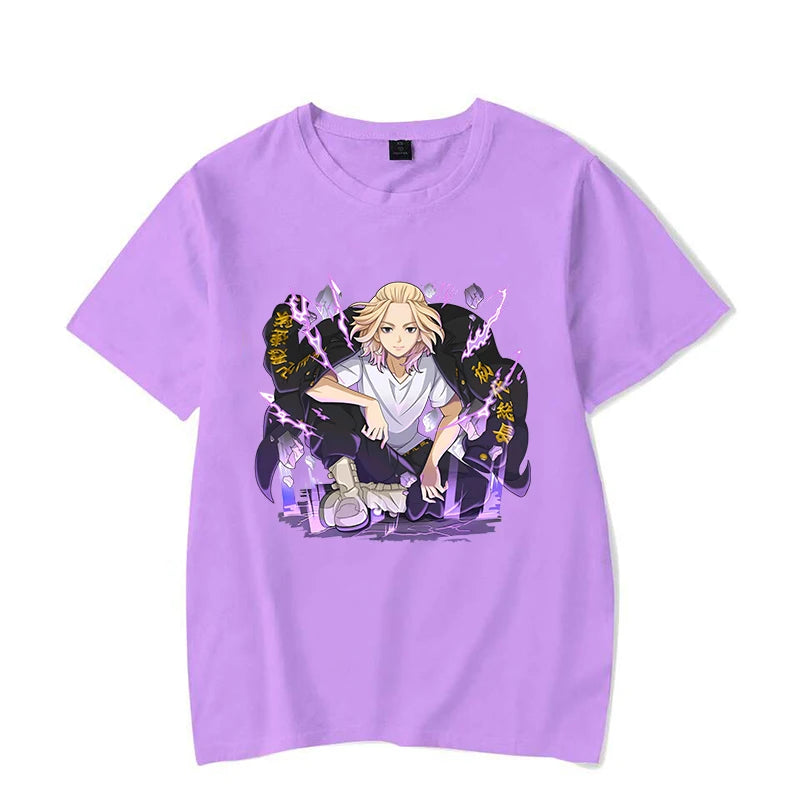 Mode Nieuwe Anime MIKEY Print T-shirt Unisex Losse Korte Mouw Ronde Hals Tops