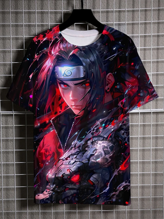 Nieuwe Anime Naruto Heren Korte Mouw 3D Geprint Uzumaki Naruto Patroon Straat Hip-Hop Stijl Kleding Casual Heren T-shirt