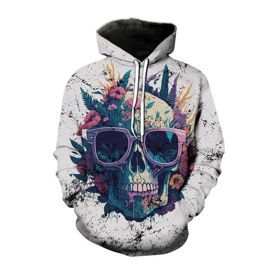 Nieuwe herfst Hip Hop Skull Hoodies 3D-geprinte Skull Streetwear Pullover Tops Lange mouwen Sweatshirts Heren Vrijetijdsmode Sweatshir