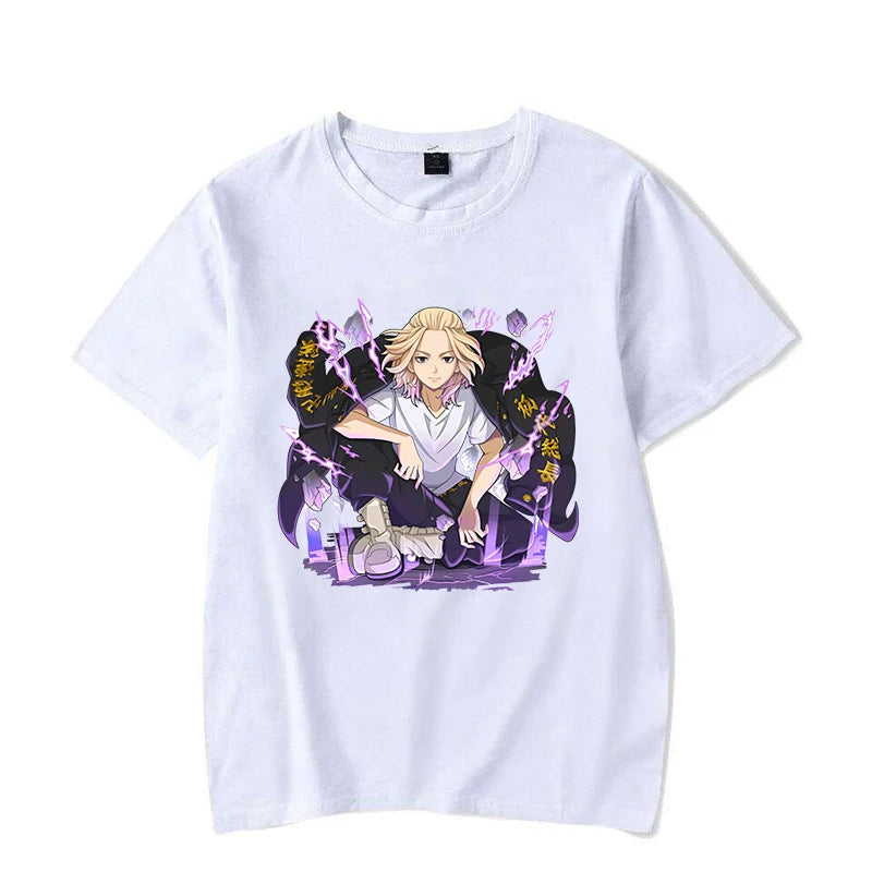 Mode Nieuwe Anime MIKEY Print T-shirt Unisex Losse Korte Mouw Ronde Hals Tops