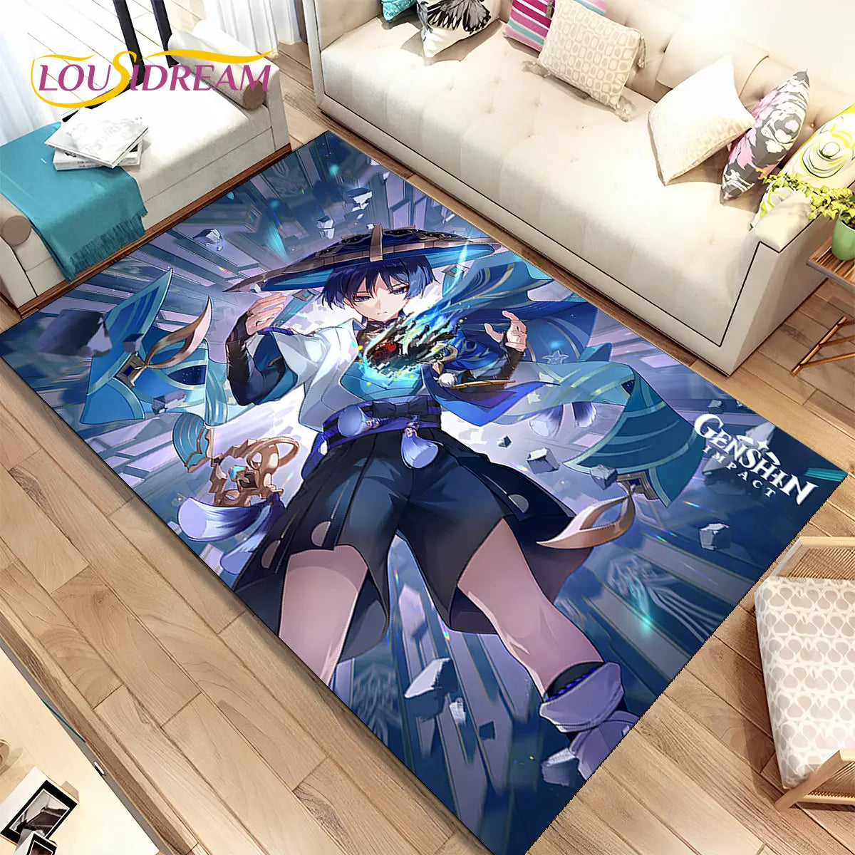 🌟 Genshin Impact Printed Rug – Anti-Slip & Waterproof! 🌟