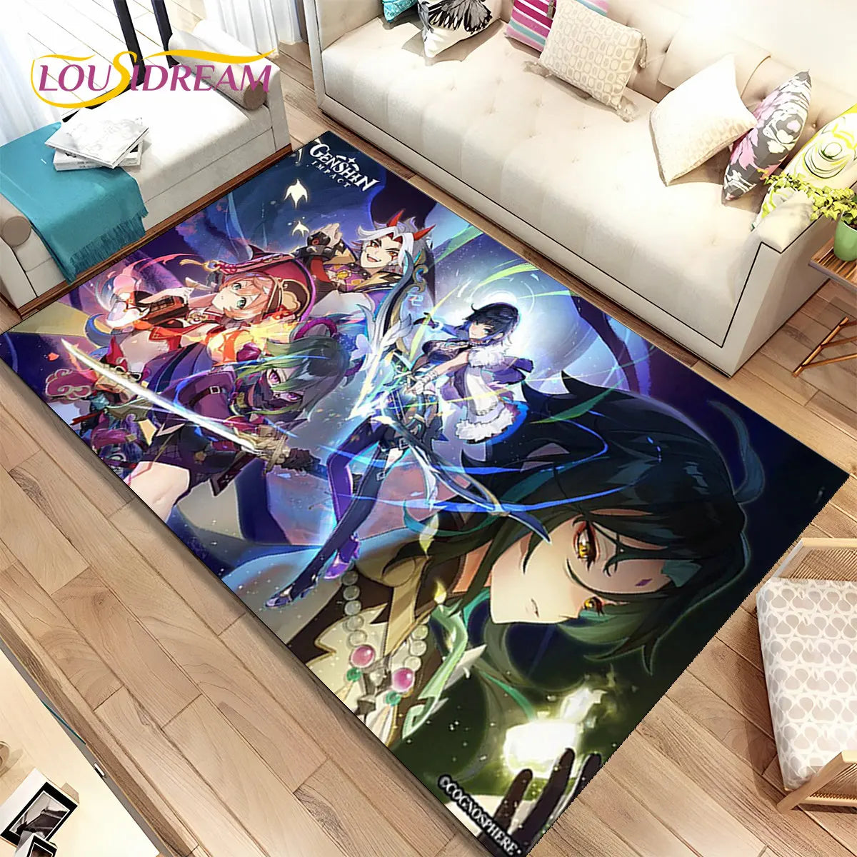 🌟 Genshin Impact Printed Rug – Anti-Slip & Waterproof! 🌟