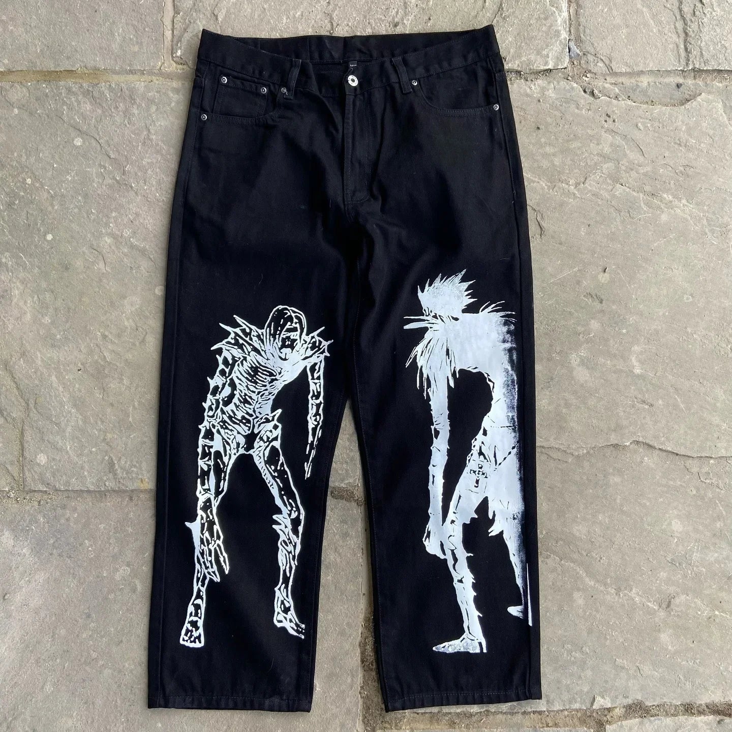 Harajuku Anime Print Baggy Jean Wijde Pijpen Vrouwen Hoge Taille Broek Broek Nieuwe Y2k Jeans voor Mannen Populaire Stijl Streetwear