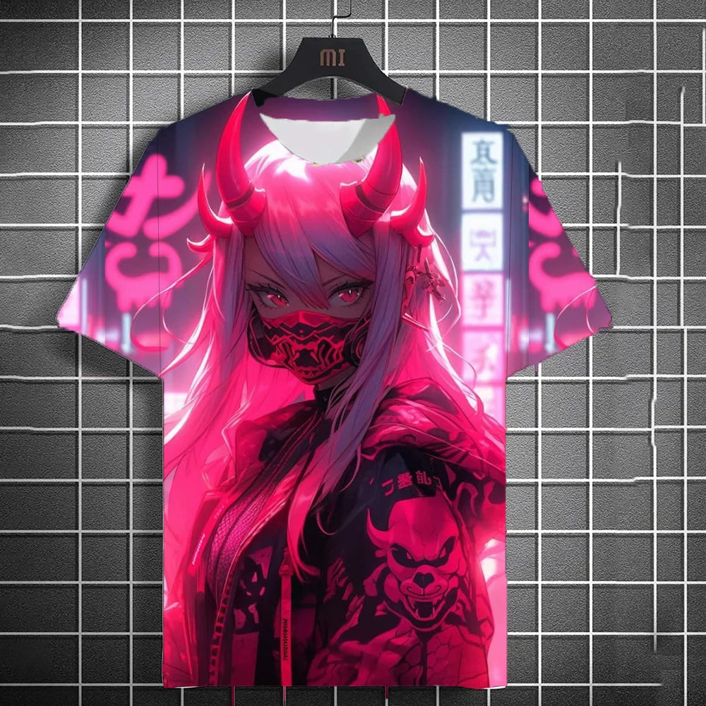 🔥 Japanese Samurai Katana Girl 3D Print T-Shirt – Anime-Inspired Streetwear! 🔥