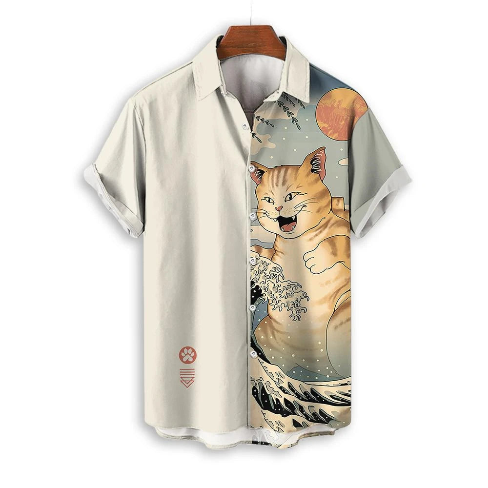 🐱⚔️ Samurai Cat Hawaiian Shirts⚔️🐱