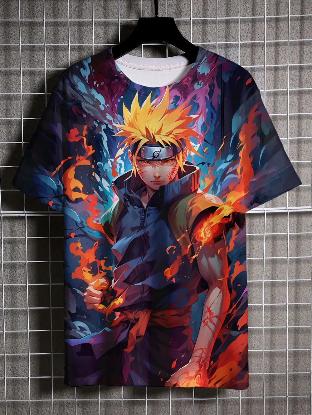 Nieuwe Anime Naruto Heren Korte Mouw 3D Geprint Uzumaki Naruto Patroon Straat Hip-Hop Stijl Kleding Casual Heren T-shirt