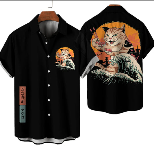 🐱⚔️ Samurai Cat Hawaiian Shirts⚔️🐱