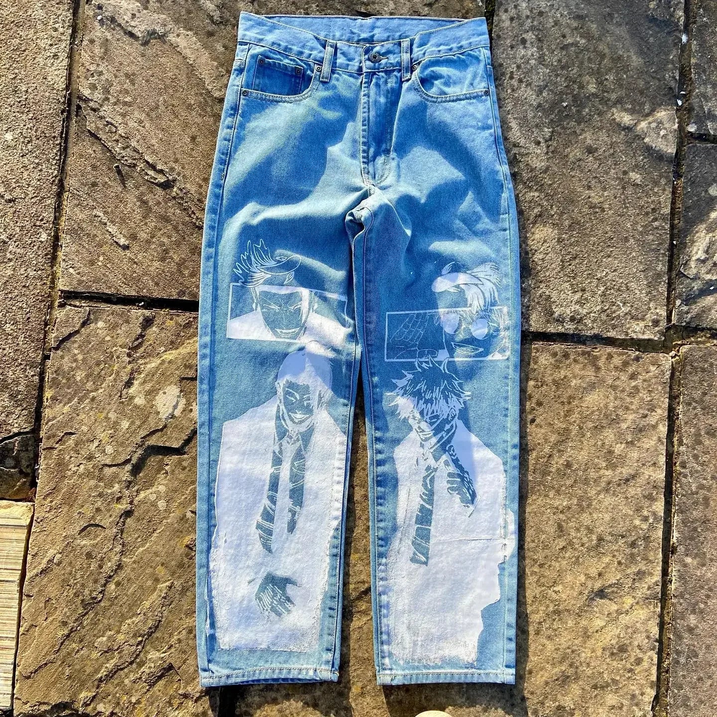 Harajuku Populaire Anime Print Baggy Jean Wijde Pijpen Broek Nieuwe Y2k Jeans voor Mannen Stijl Streetwear Vrouwen Hoge Taille Broek