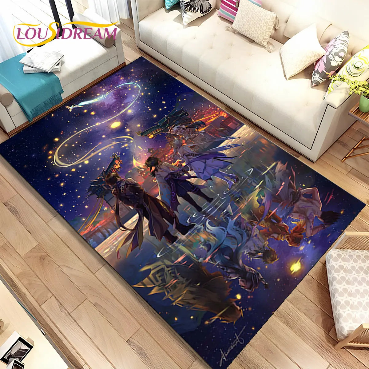 🌟 Genshin Impact Printed Rug – Anti-Slip & Waterproof! 🌟