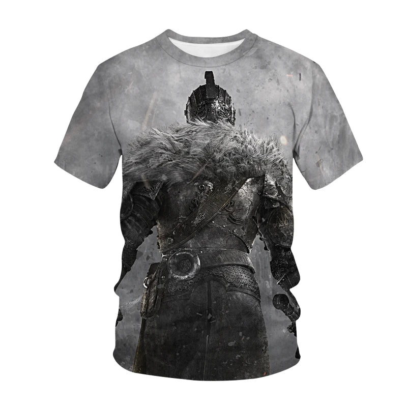 Dark Souls T-shirt Game 3D Print Streetwear Mannen Vrouwen Casual Mode Oversized Korte Mouw T-shirt Kinderen T-shirts Tops Herenkleding