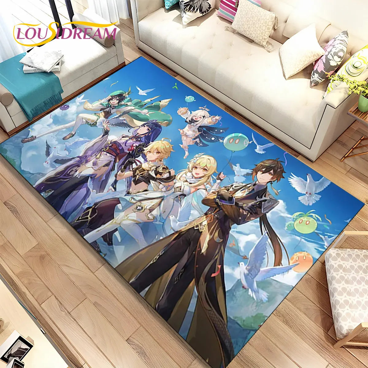 🌟 Genshin Impact Printed Rug – Anti-Slip & Waterproof! 🌟