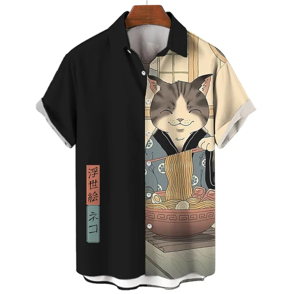 🐱⚔️ Samurai Cat Hawaiian Shirts⚔️🐱