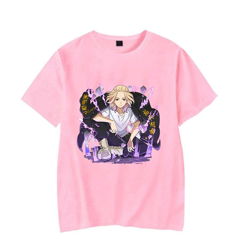 Mode Nieuwe Anime MIKEY Print T-shirt Unisex Losse Korte Mouw Ronde Hals Tops