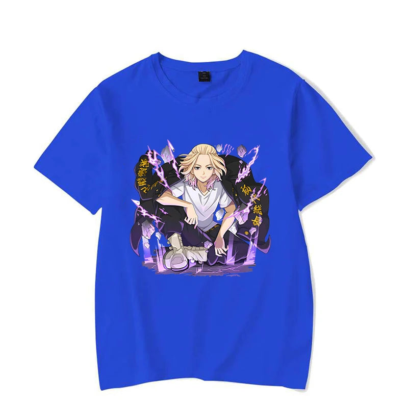 Mode Nieuwe Anime MIKEY Print T-shirt Unisex Losse Korte Mouw Ronde Hals Tops