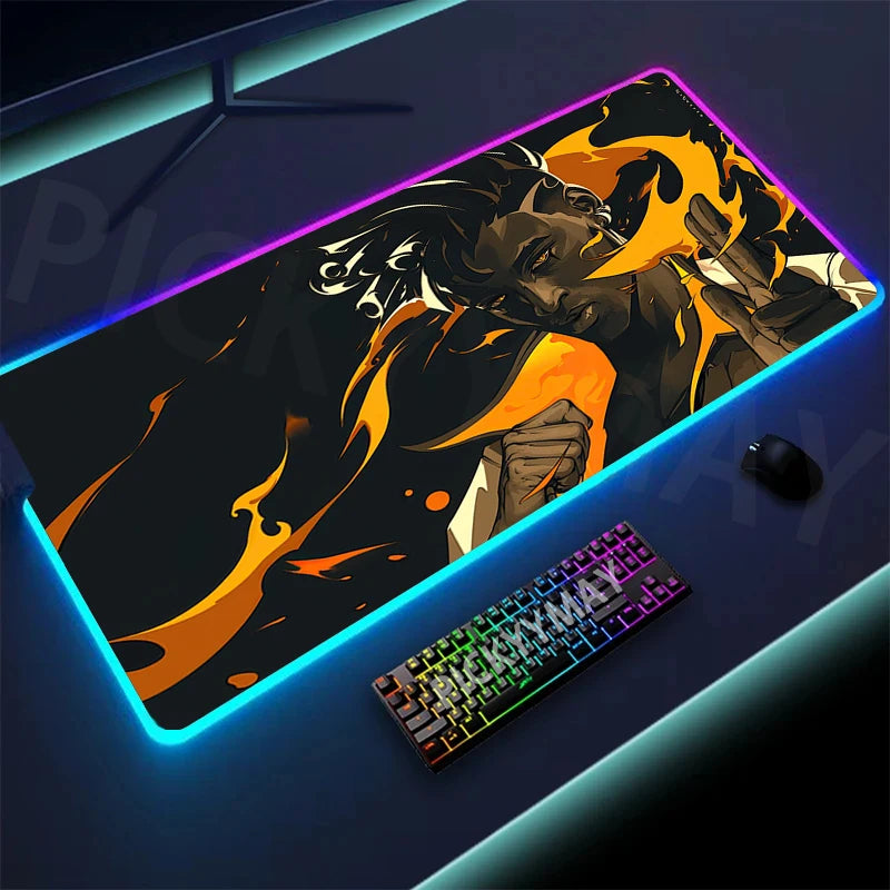 Valorant Grote RGB Gamer Muismat 40x90cm Muismat Gaming Muismatten LED Toetsenbordmatten Lichtgevende Bureaumatten Muismat Voor PC