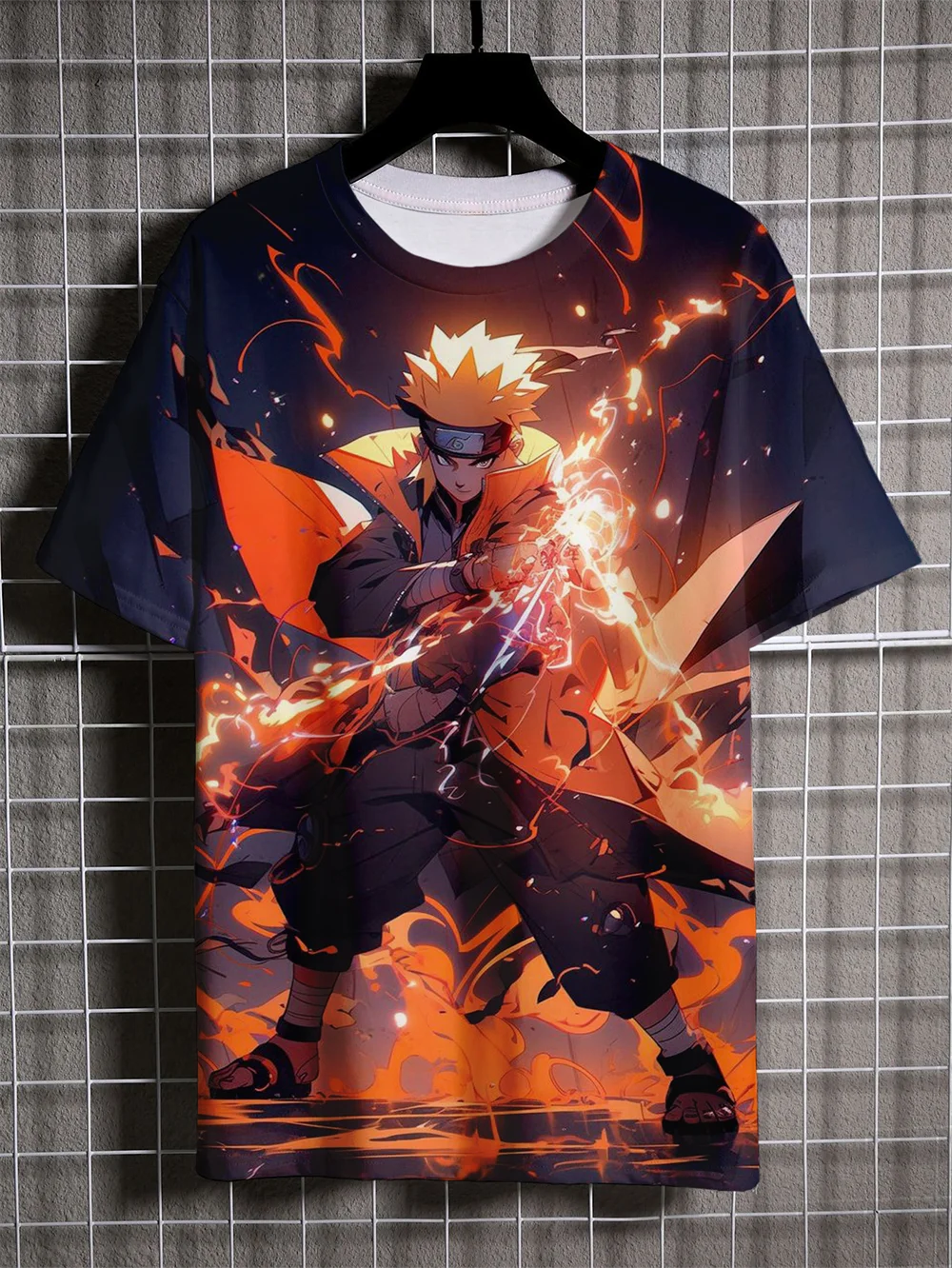 Nieuwe Anime Naruto Heren Korte Mouw 3D Geprint Uzumaki Naruto Patroon Straat Hip-Hop Stijl Kleding Casual Heren T-shirt