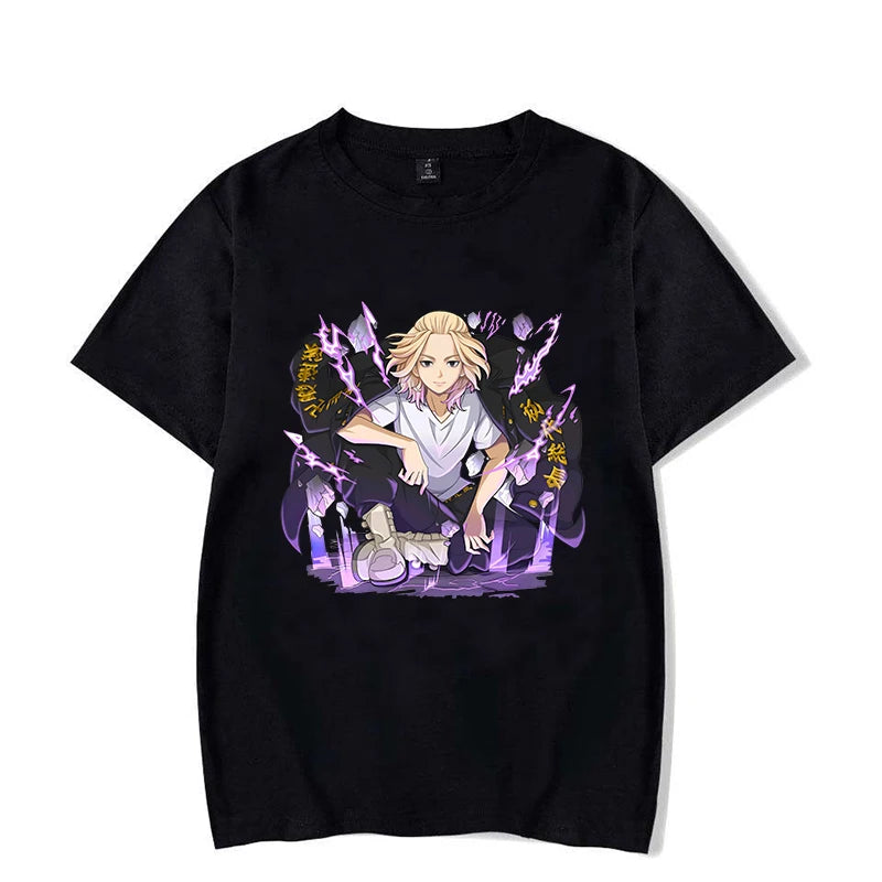 Mode Nieuwe Anime MIKEY Print T-shirt Unisex Losse Korte Mouw Ronde Hals Tops