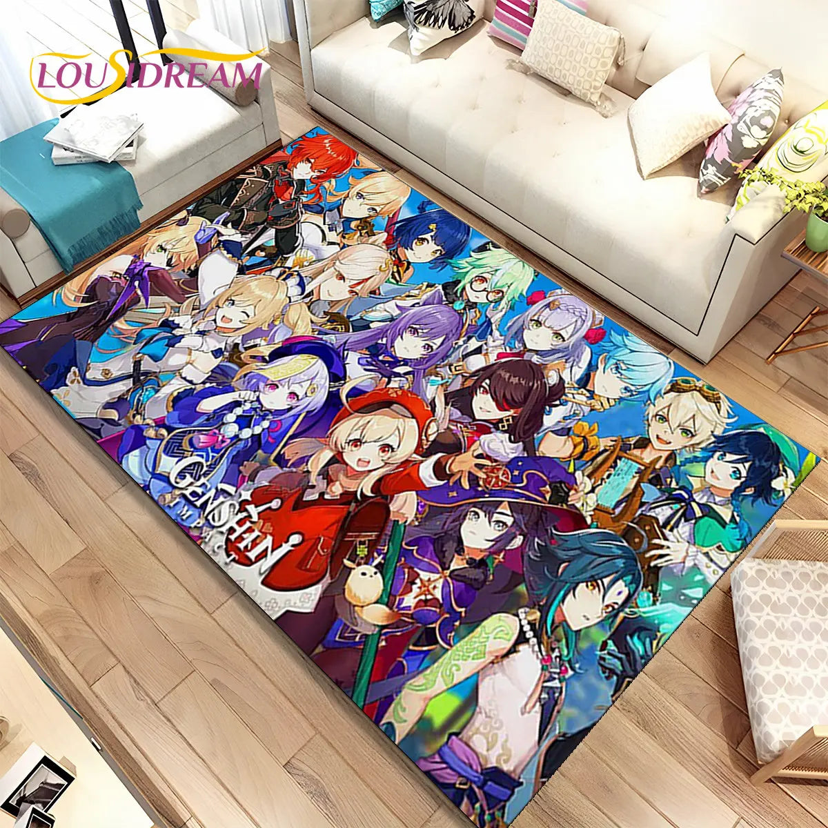 🌟 Genshin Impact Printed Rug – Anti-Slip & Waterproof! 🌟