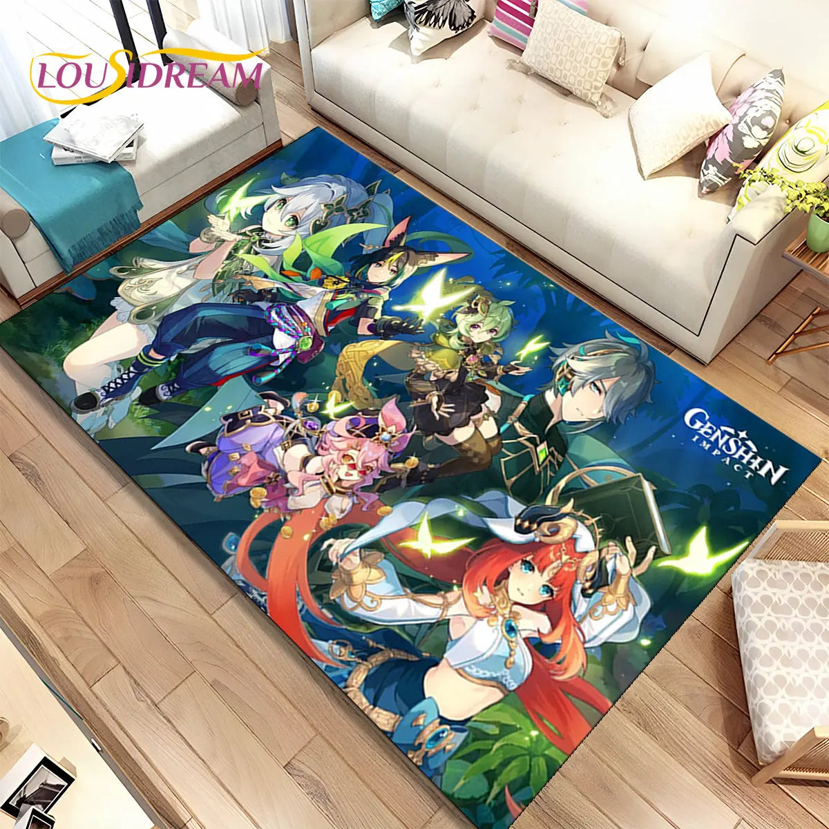 🌟 Genshin Impact Printed Rug – Anti-Slip & Waterproof! 🌟