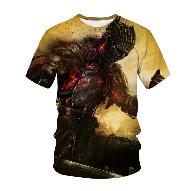 Dark Souls T-shirt Game 3D Print Streetwear Mannen Vrouwen Casual Mode Oversized Korte Mouw T-shirt Kinderen T-shirts Tops Herenkleding