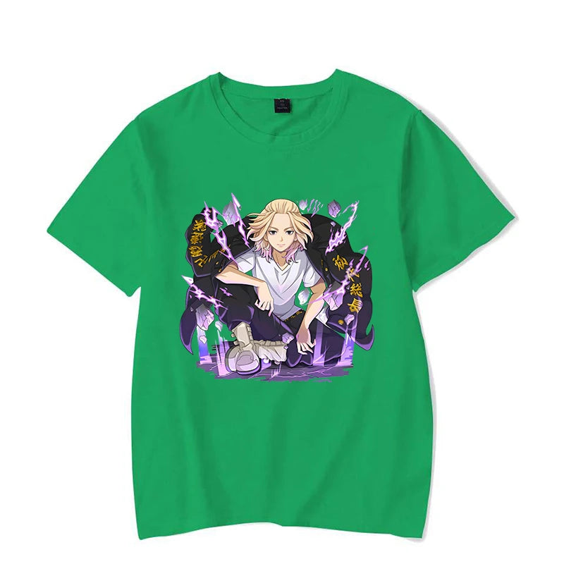 Mode Nieuwe Anime MIKEY Print T-shirt Unisex Losse Korte Mouw Ronde Hals Tops