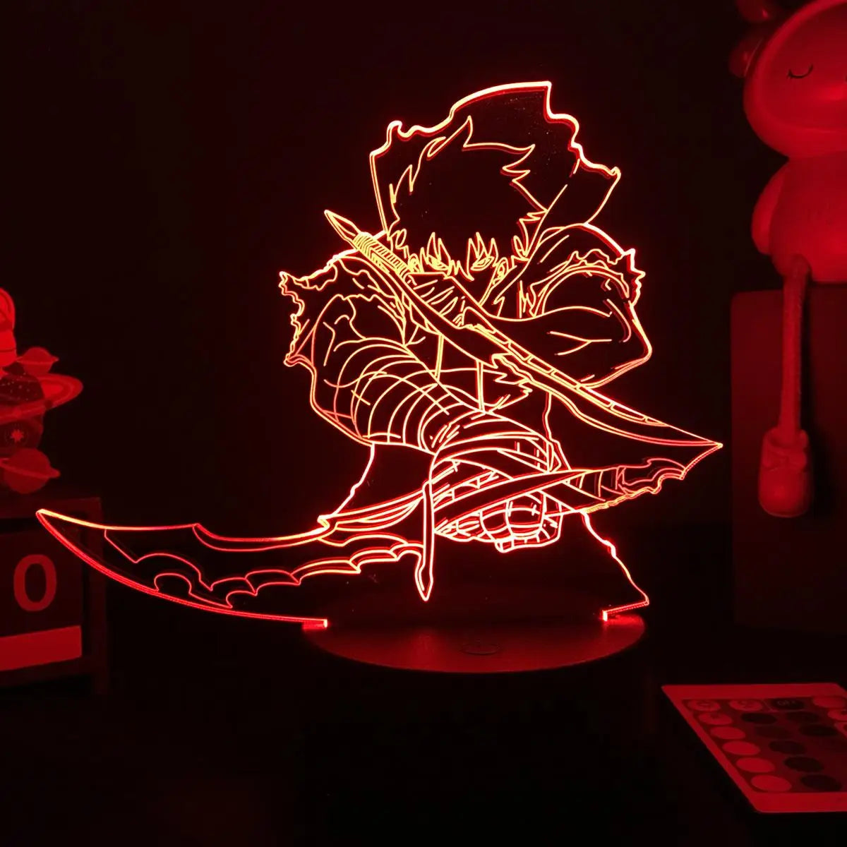 🔥 Solo Leveling LED Night Light – Sung Jin-Woo Glowing Acrylic Stand! 🔥