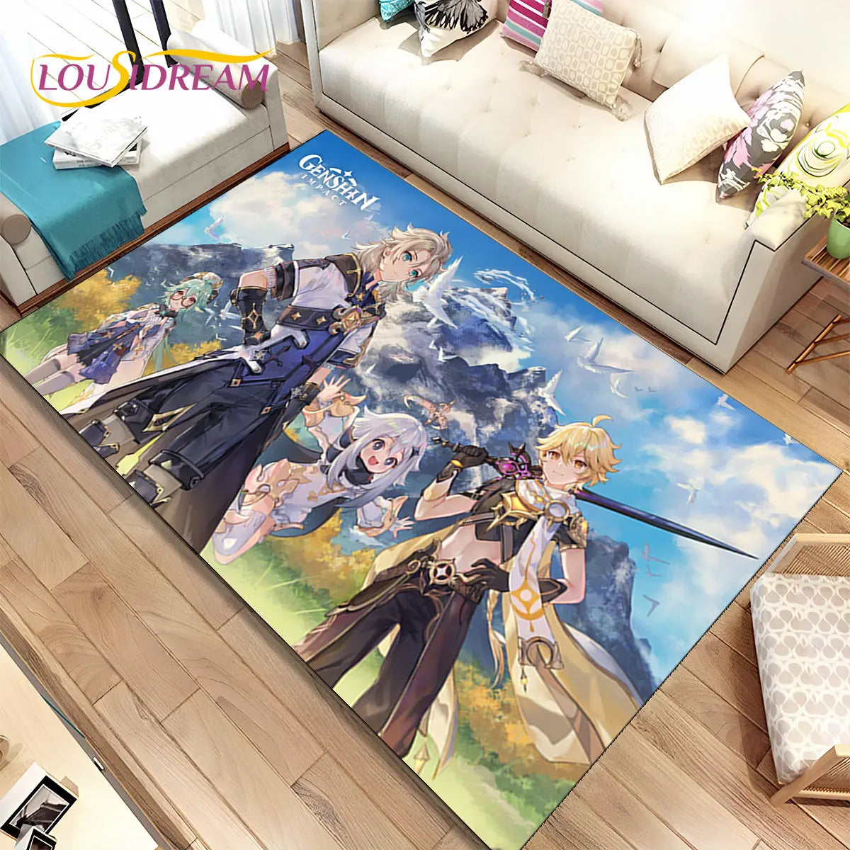 🌟 Genshin Impact Printed Rug – Anti-Slip & Waterproof! 🌟