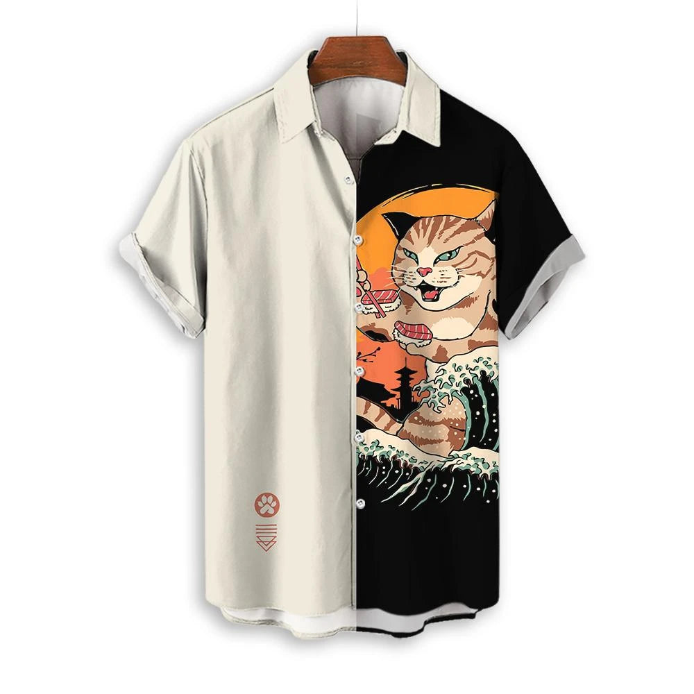 🐱⚔️ Samurai Cat Hawaiian Shirts⚔️🐱